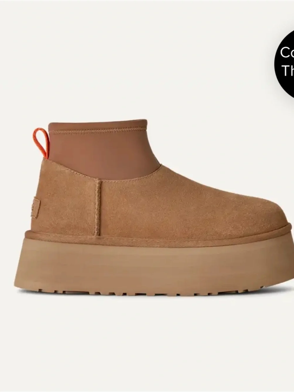UGG Platform Mini dipper Boots Size 8 Chestnut Suede Neoprene Sock Chunky  NWT